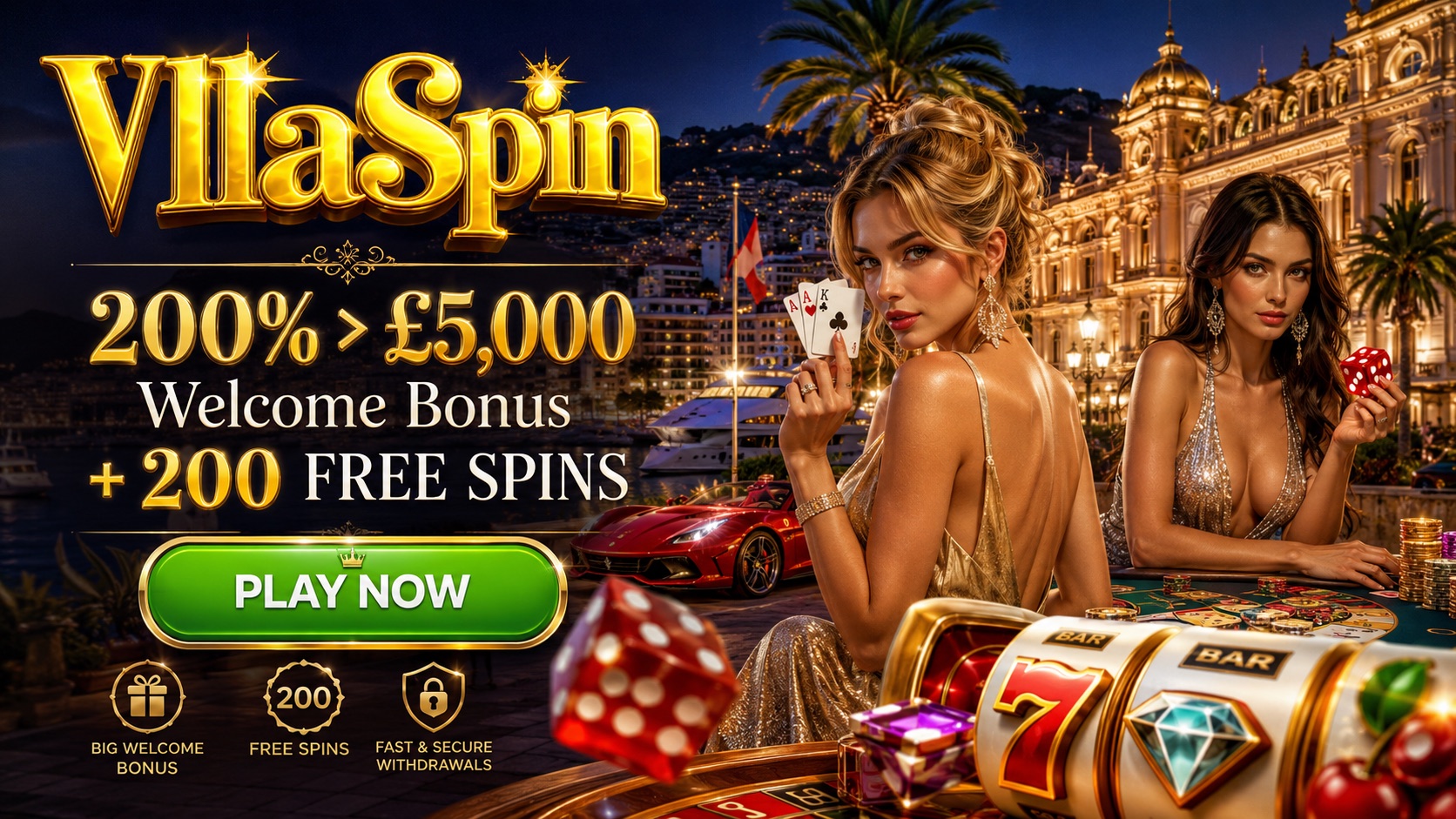VillaSpin Casino welcome bonus banner